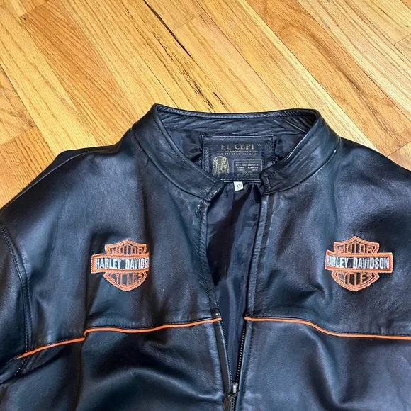 Harley-Davidson Black Jacket with Orange Details xl - Picture 3 of 10